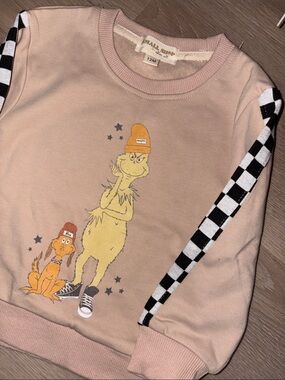 Tan Grinch Graphic Kids Sweatshirt
